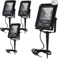 10W LED Landscape Lights 12V Low Voltage Outdoor Spotlights Warm White 3000K IP65 Waterproof with Spike Stand for GardenYardDeckStep [4 Pack]