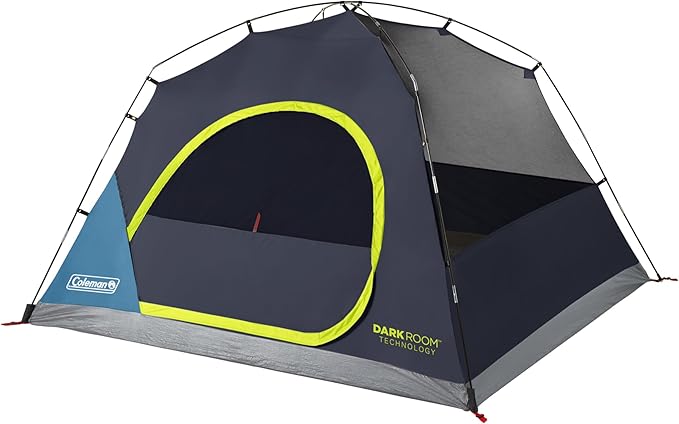 Coleman 4/6/8/10 Person Skydome Dark Room Tent with Rainfly 5 Minute Setup Blocks 90% of Sunlight 20% More Headroom Than Traditional Tents