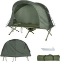 Tangkula 4-in-1 Camping Cot Tent Set Foldable Off Ground Elevated Tent for 1 Person Portable with Waterproof External Cover Air Mattress &amp Carrying Bag Ideal for Outdoor Hiking Camping