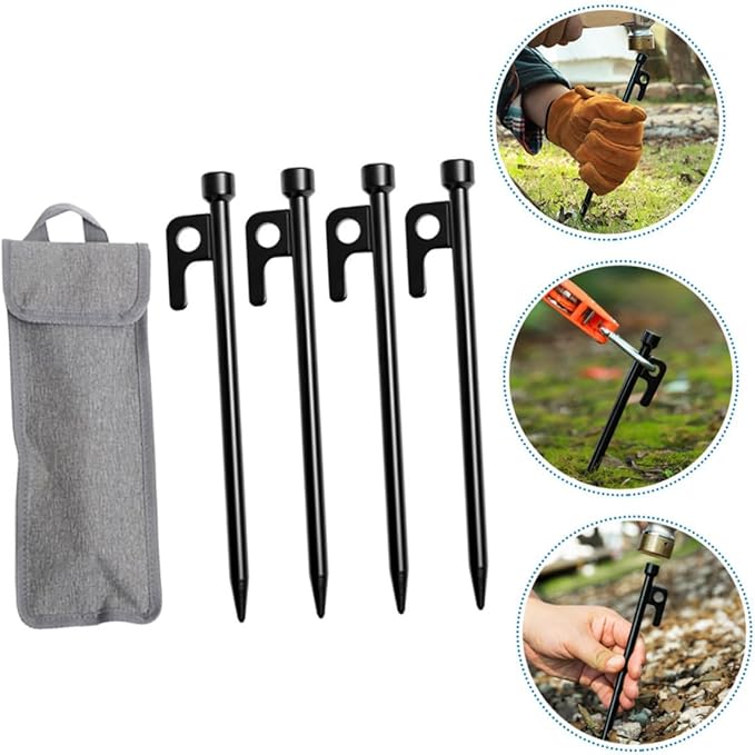 GALPADA 1Set Heavy Duty Tent Stakes Camping Pegs with Carry Bag Ground Fixing Stakes for Durable Outdoor Use for Hiking Camping and Events