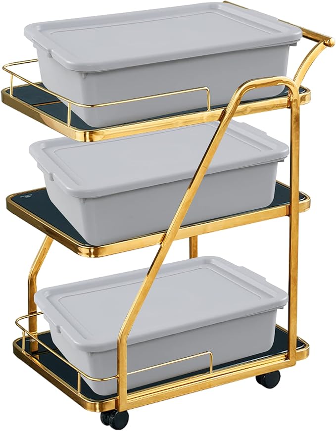 Wekioger 3 Pack Bus Tubs Commercial 13 L Meat Tubs with Lids Silver Grey
