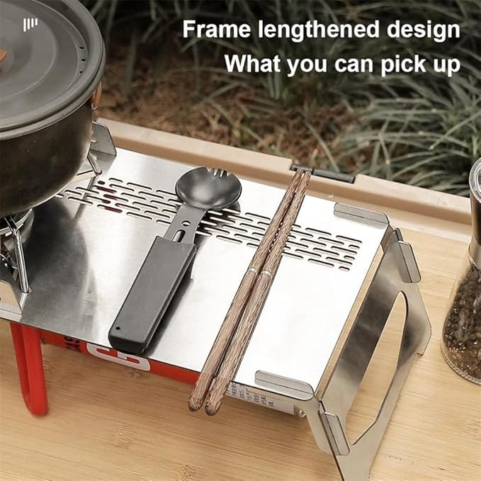 JSEIAJB Portable Camping Table Heat Shield Gas Stove Stand Windshield Camping Stove Folding Table Gas Burners Accessories