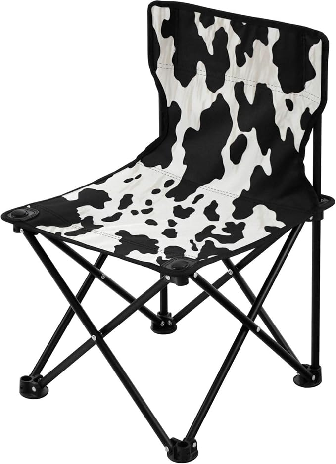 xigua Cow Print Portable Camping ChairsOutdoor Folding Camping Chair for Camping HikingBeachFishing46 14.46x14.46x22.83in