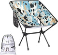 Portable Camping Chair Blue Black Print Ultralight Folding Camping Chair Backpacking Hiking Chair with Cup Holder for Outdoor Travel Beach Picnic Festival Compact Portable 176 lbs Capacity