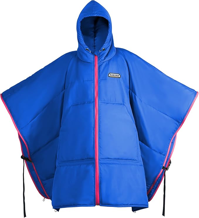 Camping Blanket Poncho Large Wearable Blankets 75 x 55 inch Cape Windproof &amp Water-Repellent Portable &amp Warm for Outdoor Sports Travel Car