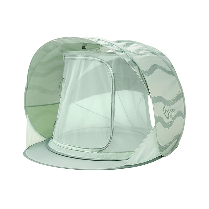 Babymoov Moov &amp Protect Anti-UV Cooling Beach Tent for Babies with Integrated Mosquito Net Portable Green Lagoon (Summer 2025 Edition)