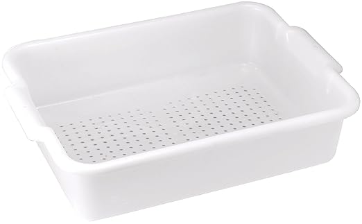 Winco Perforated Bus Box Dish Tub for Restaurants White