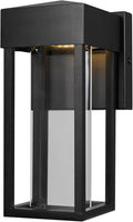 GLOBE Electric 44246 Bowie LED Integrated Outdoor Indoor Wall Sconce Matte Black Clear Glass Insert 10W 420 Lumens