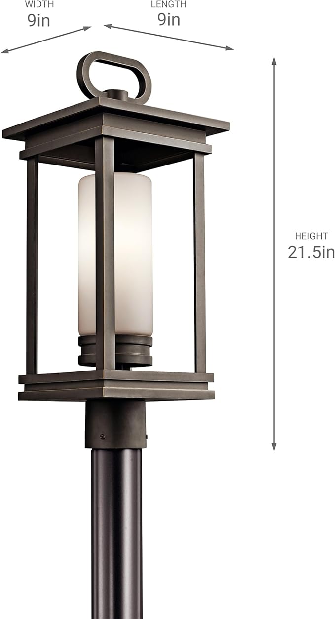 Kichler 49478RZ South Hope Outdoor Post Mount 1-Light Rubbed Bronze