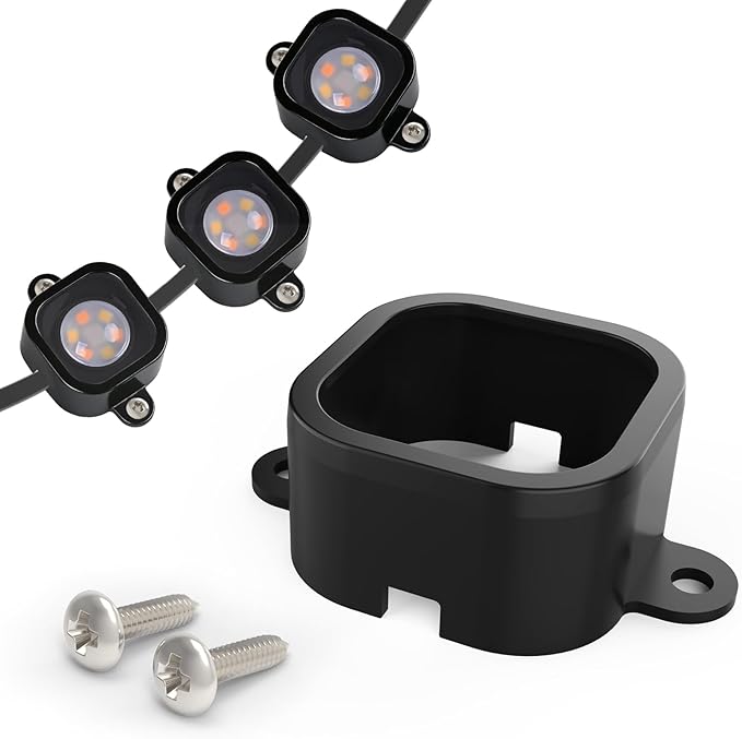 60 PCS Mounting Brackets Compatible with Govee Outdoor Lights Pro H706A Light Clips for Govee Pro Outdoor Lights 100FT Fully Enclosed Mounting Bracket Replaces 3M Adhesive-Black