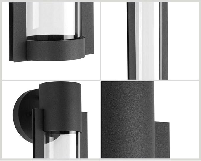 Progress Lighting Z-1030 LED Collection 1-Light Clear Glass Modern Outdoor Medium Wall Lantern Light Textured Black 20.00x5.13x5.13