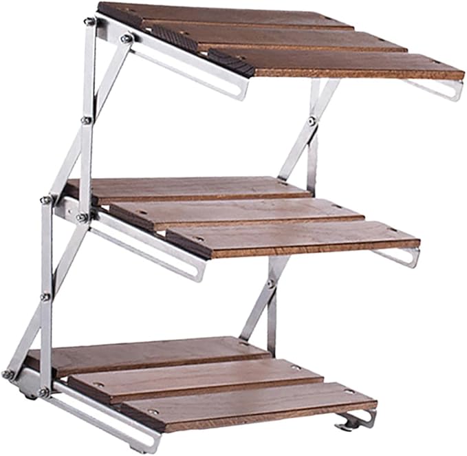 Folding Metal Aluminum Alloy Storage Rack Folding Shelf Storage Display Rack Desktop Storage Rack Camping Storage Rack