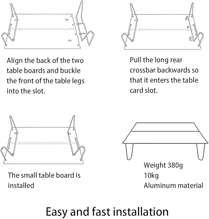 Folding Camping Table Portable Ultra Lightweight Aluminum Alloy Foldable Table Multifunctional Compact Backpacking Table with Carrying Bag for Outdoor Beach Picnic Backyards BBQ