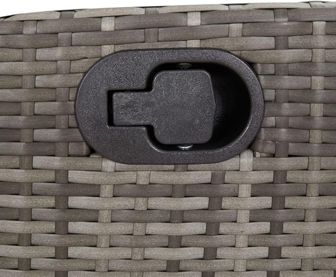 Reclining Patio Chairs 2 pcs with Footrest Gray Poly Rattan Adjustable Backrest Outdoor Lounge Chairs with Cushions for Garden Poolside Deck