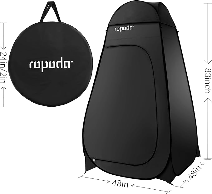ROPODA Pop Up Tent 83inches x 48inches x 48inches Upgrade Privacy Tent Porta-Potty Tent Includes 1 Removable Bottom 8 Stakes 1 Removable Rain Cover 1 Carrying Bag