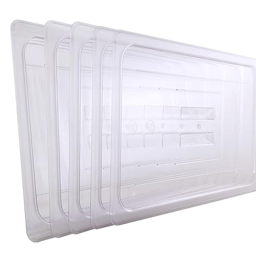 6-Pcs Food Pan Lid Full Size Clear Polycarbonate Hotel Pan Cover with handle