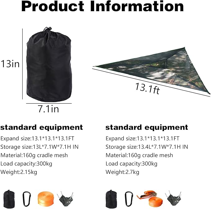 Triangle Hammock13ft Triangle Camping Hammock with 3 Ratchet Tie Down Straps and Storage Bag Max 800 LbsMulti Person Portable Hammock for Adults Kidsfor Travel Backyard Outdoor Garden Camping