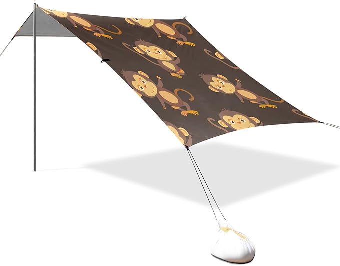 Monkeys Camping Sun Shelter Beach Tent Portable Beach Sun Shade Outdoor Canopy for Camping Trips Fishing Picnic