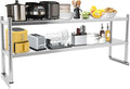 Stainless Steel Shelving 2 Tier Utility Bakers Racks Adjustable Shelf Storage Heavy Duty Shelving for Kitchen Commercial Office Garage Storage Laundry Room Organization (2-Tier 12*60in)