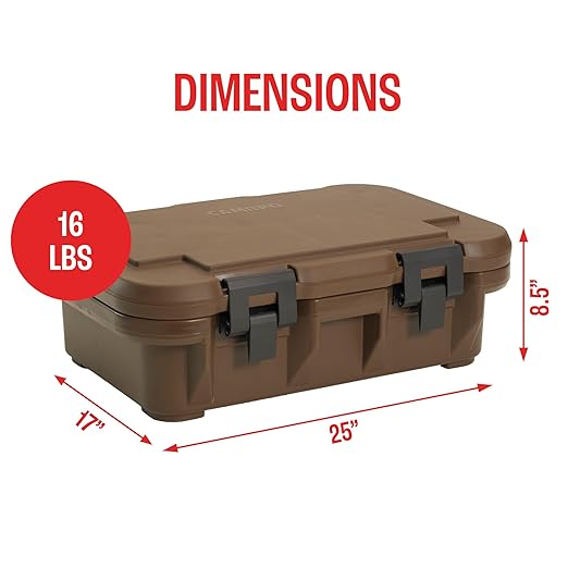 Cambro Insulated Food Pan Carrier - 4 Inch Deep Hotbox and Food Warmer for Catering &amp Transport - Top Load S-Series (Brown)