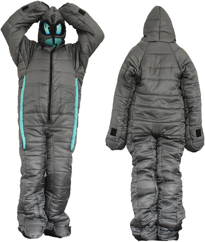 Wearable Sleeping Bag Full Body Sleeping Bag Suit Alien Walkable Sleep Bed for Travel Outdoor Hiking Ultraligh T Windproof Adult Camping Wearable Jacket for Climbing