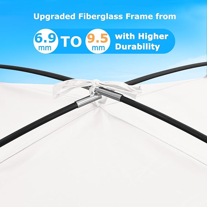 COMMOUDS Beach Tent Sun Shade for 3/4/6/8 Person UPF 50+ Beach Sun Shelter Canopy Tent Lightweight Easy Set Up and Carry