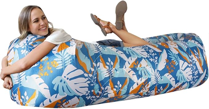 WEKAPO Inflatable Couch Air Lounger Chair - Camping &amp Beach Accessories Portable Blow up Sofa for Hiking Lawn Indoor/Outdoor Movies &amp Music Festivals. Lightweight and Easy to Set Up Air Ham