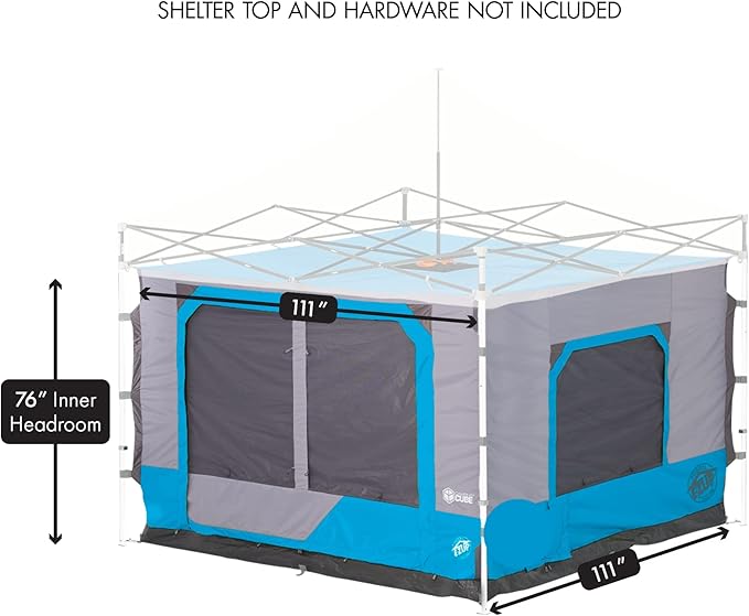 E-Z UP Camping Cube 6.4 Converts 10' Straight Leg Canopy into Camping Tent (Canopy/SHELTER NOT Included) Splash