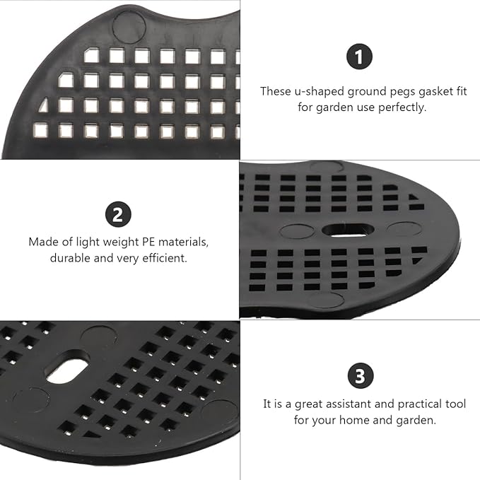 Hemoton 100Pcs Garden Stakes GasketU-Shaped Garden Staples GasketLandscape Staples PadLandscape Stakes PadGarden Staples Plastic Buffer Washer Staple s Fixing