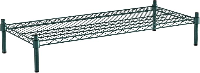 18 x 42 NSF Green Wire Stationary Dunnage Storage Rack with 8 Posts Ideal for Commercial Kitchen Home Garage Warehouse Shelters