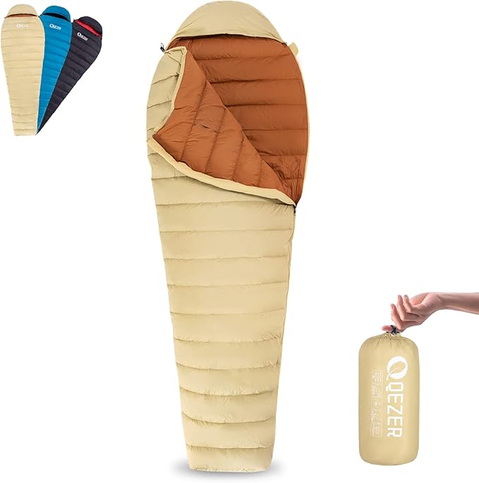 Ultralight Down Sleeping Bag for Adults with 600 Fill Power Compact Sleeping Bag for Backpacking Hiking and Camping