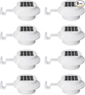 8 Pack White Solar Powered Gutter Lights Outdoor Decorative Waterproof Led Fence Lamp for Lighting Railing Outside Wall Deck Garden Path Backyard Sidewalk Yard Patio No Drilling Installation