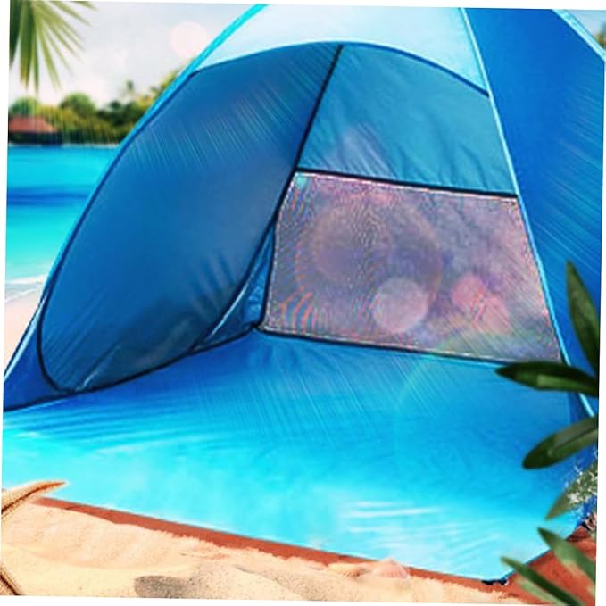 1Pc Automatic Beach Tent Lightweight Sun Shelter Quick Setup Seconds Portable Outdoor Camping Tent for Beach Party Fishing Hiking Blue