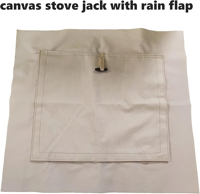 DANCHEL OUTDOOR Stove Jack Kit with Rain Flap Cover for Dia. 4''/5.85'' Fire Resistant Wood Stove Hole for Canvas Tent Hot Tent Chimney Side Wall A/C 4 Season