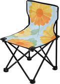 Orange Daisy Portable Camping Chairs Folding Chair - Durable Oxford Fabric Lightweight Iron Frame Easy Fold Design - Ideal for Outdoor Activities Camping Fishing and Travel