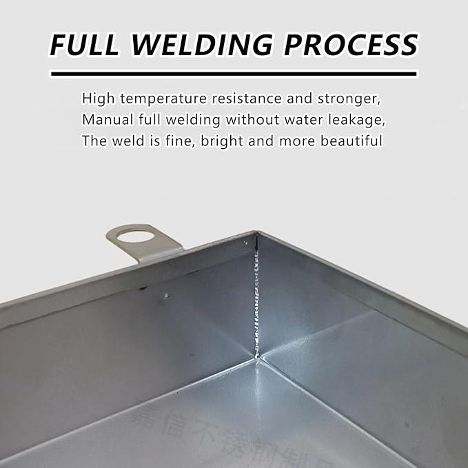 304 Stainless Steel AC Drain Tray Portable Drip Pan for Air Conditioners Water Catcher for Outdoor Units Oil Spill Tray 30x60cm (12x24in)
