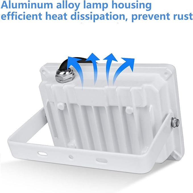 UFOND 3000 Lumen LED Flood Lights Outdoor Waterproof Security Lights 30W Floodlight with Plug Adjustable Heads (2 Pack)