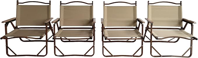 GOWE Comfy Foldable and Portable Chair with Armrests Aluminium Frame Travel Kermit Chair Easy to Fold and CarrySet of 4 for Children