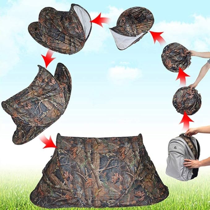 Outdoor Portable Automatic Pop Up Rectangular Camouflage Hiking Camping Fishing Tent Ultralight Waterproof Tent for 2 Person