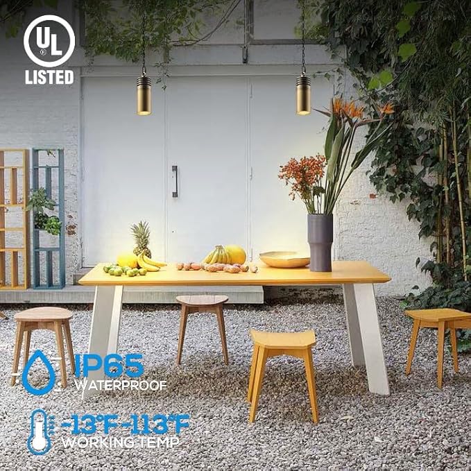 LEONLITE Low Voltage Hanging Landscape Lights 12V Hanging Tree Lights UL Listed LED Outdoor Pendant Light for Gazebo Pergola Garden Aluminum IP65 2700K Soft White Brass Bronze Pack of 4