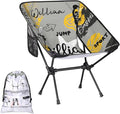 Custom Camping Chair Personalized Portable Backpacking Chair with Name Lightweight Folding Chair for Beach Hiking Basketball Ball