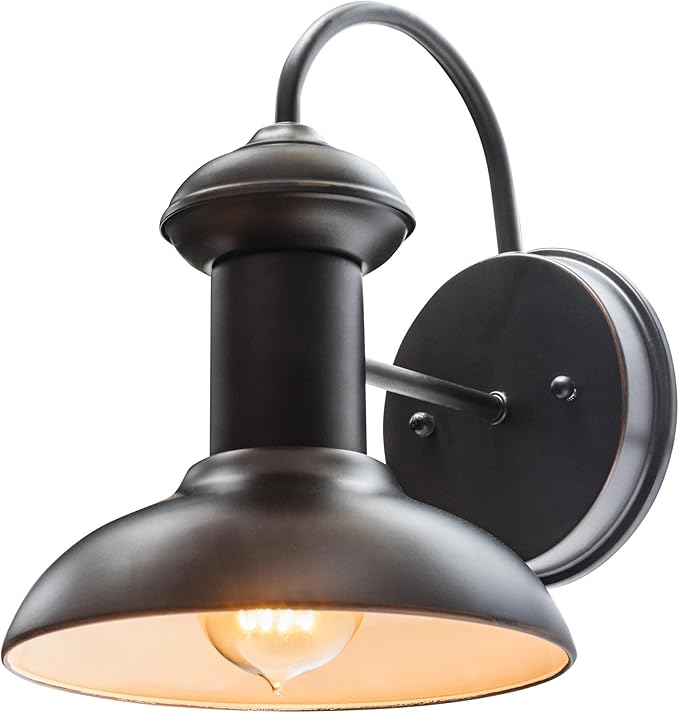 Globe Electric 40190 1-Light Indoor/Outdoor Wall Sconce Oil Rubbed Bronze Wall Lighting Wall Lamp Dimmable Kitchen Sconces Wall Lighting Porch Light Patio Décor Bulb Not Included