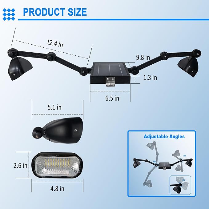 Solar Sign Lights Outdoor 120 LEDs Solar Billboard Light IP65 Waterproof 5200 mAh Up to 12 Hrs Commercial Solar Signboard Light for Real Estate Signs Business Shops Bus Stop Yard Sign