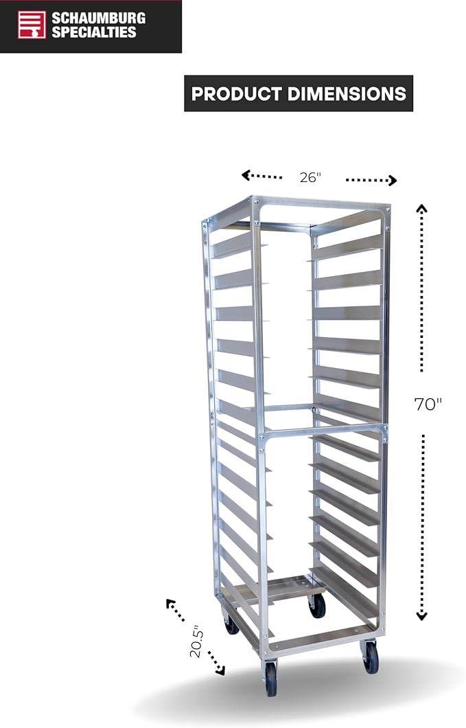 20 Pan 3 Spacing Commercial Aluminum Bun Racks NSF Listed Heavy Duty Speed Rack for Bakery Restaurant &amp Catering 20 Tier 20.5 x 26 x 70 Speed Rack with Heavy Duty Plate Casters