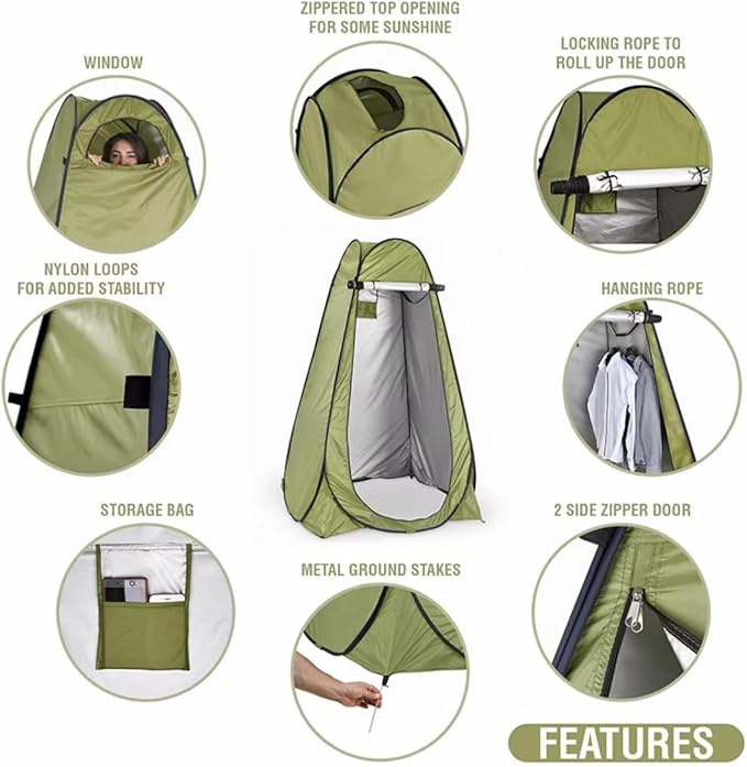 Camping Waterproof Tent - Portable Outdoor Tent for Single or Double use Lightweight Polyester Shelter for Hiking Picnic Beach Trekking Travel &amp Family Camping - Easy Setup