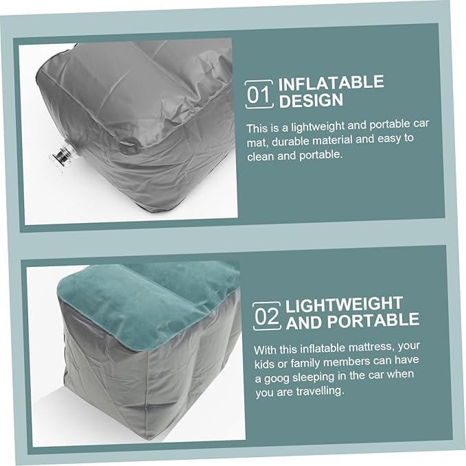Inflatable Air Bed Car Travel Mattress Lightweight Portable Camping Air Couch for Car Models Comfortable Material Easy to Clean Random Color