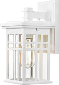 zeyu Modern Outdoor Wall Light - 12 Inch Exterior Light Fixture for House Front Porch Clear Glass Shade in White Finish 20068B1 WH
