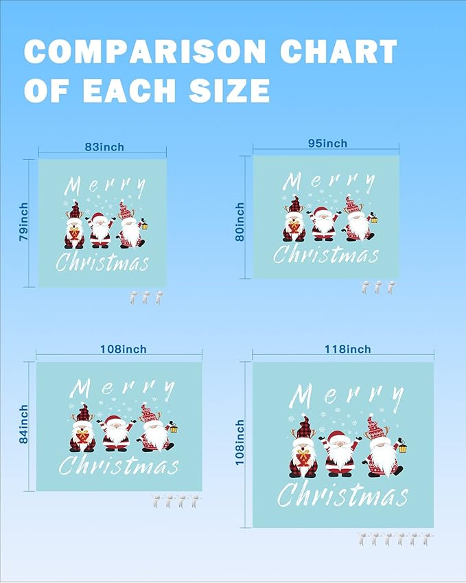 Beach Blanket Waterproof Sandproof Merry Christmas Cute Winter Gnomes Quick Drying Beach Mat with 4 Stakes Red Plaid Snowflake Hat Lightweight Picnic Blanket for Travel Camping Outdoor 118x108