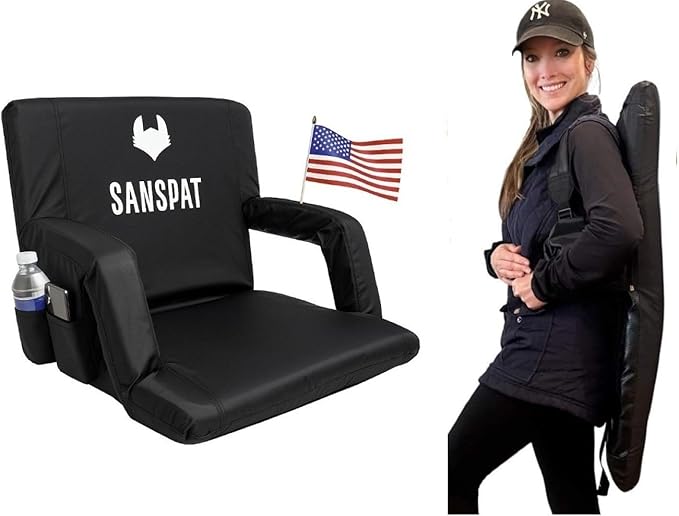 Stadium Seat with Back and Cushion: Regular 23” bleacher Chairs Stadium Chairs on Hard Benches. Recommended for Extra Space Comfort a Premium Chair for Bleachers