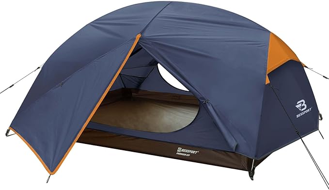 Bessport Camping Tent for 2-3 Person Lightweight Backpacking Tent Waterproof Windproof Two Doors Easy Setup Double Layer Outdoor Tents for 3 to 4 Seasons Suitable for OutdoorHikingCamping